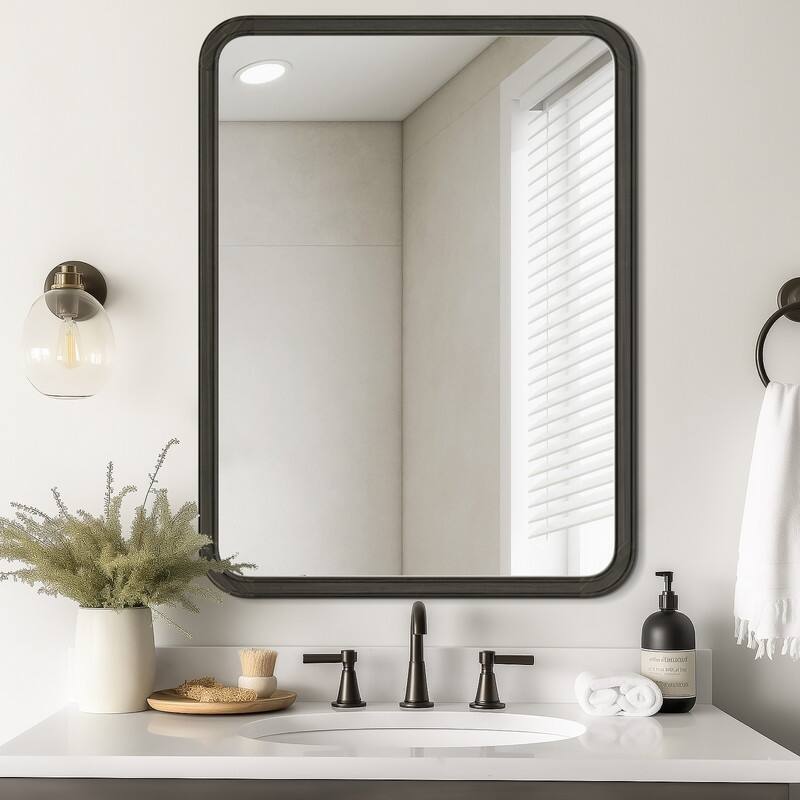 Pine Wooden Framed Standard Farmhouse Style Rectangle Wall Mirror