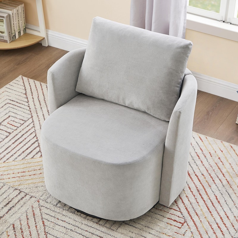 Swivel Chair for Living Room, 29.9" Accent Armchair with Removable Backrest Upholstered Swivel Sofa Chair for Office