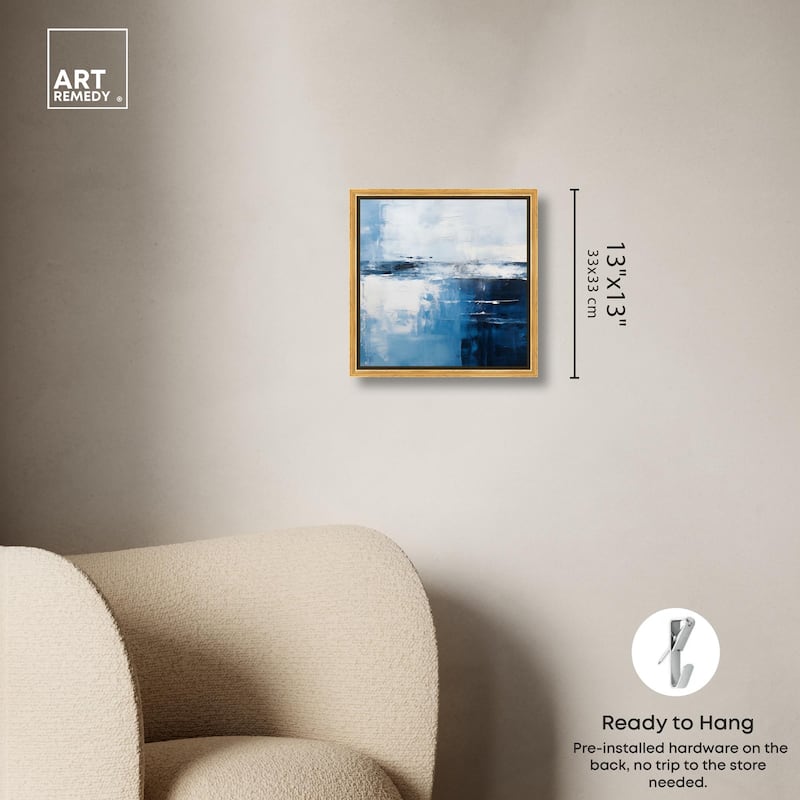 Layers of Blue Canvas by Art Remedy