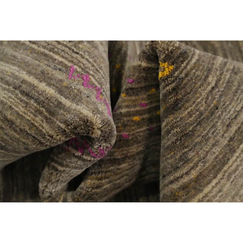 Hand Knotted Oriental 100% Wool Carpet Tribal Animal Pictorial Brown Gabbeh Area Rug - 8' 2'' X 6' 7''