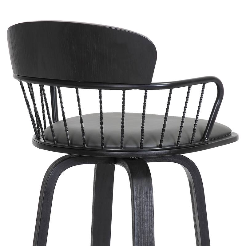 Willow Upholstered Wood Swivel Counter or Bar Stool