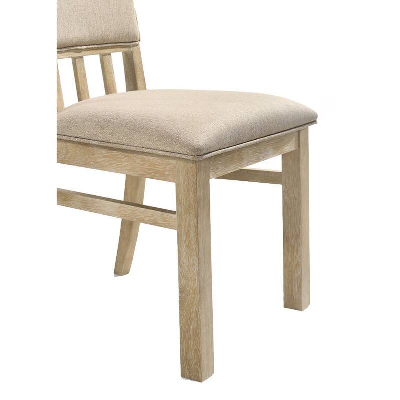 Brown/Beige Fabric Upholstered Wood Frame Dining Chair, Set of 2, Sturdy Dining Chair for Dining Rooms - 20.5
