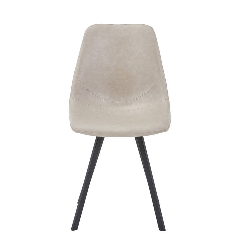 Markley Modern PU Leather Upholstered Ergonomic Mid-Back Accent Chair with Metal Legs for Home Kitchen or Living Room (Set of 4)