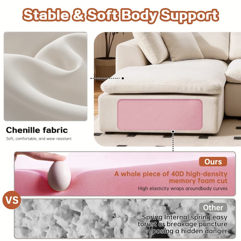 Modern L-Shaped Sectional Sofa with Chaise Lounge,Modern Minimalist Style Corduroy Couch