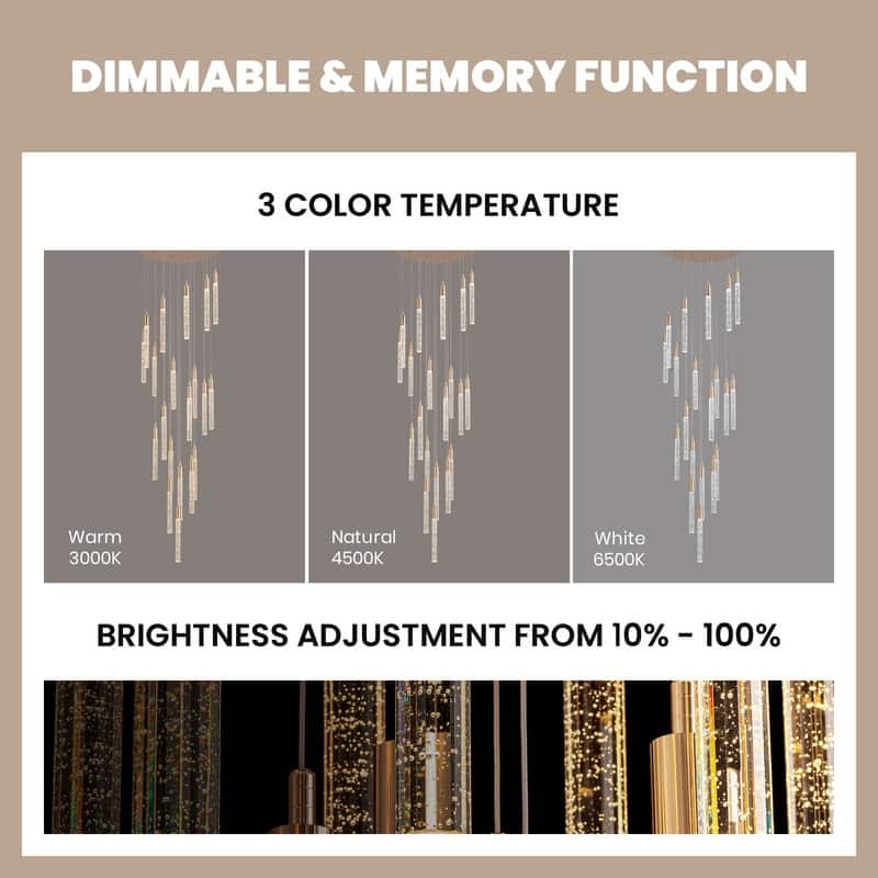 20-Light Gold Crystal Chandeliers Modern Flush Mount Ceiling Chandelier High LED Dimmable Ceiling Chandelier for Entryway