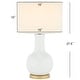 preview thumbnail 2 of 3, SAFAVIEH Lighting 27-inch Louvre White Table Lamp - 15"x15"x27.5"