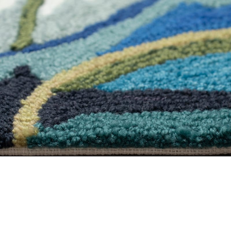 Liora Manne Capri On Holiday Indoor/Outdoor Rug Aqua 1'8" x 2'6" - 1'8" x 2'6"