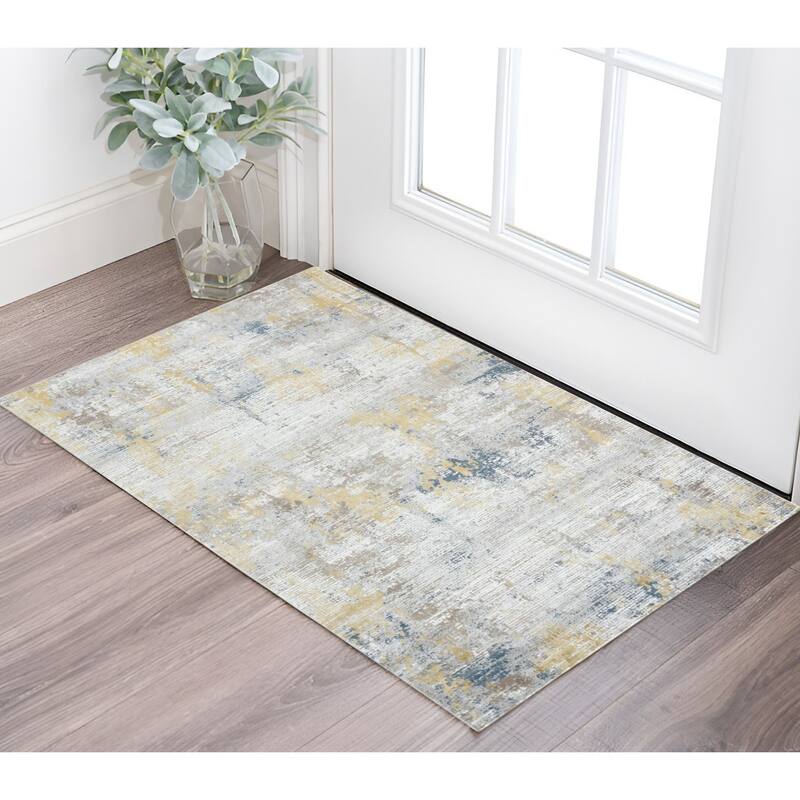 HomeRoots Abstract Contemporary Rectangle Area Rug - 36.00 in. x 24.00 in.  x 0.25 in.