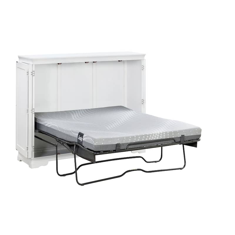 San Sebastian Cabinet Murphy Bed with Sealy Gel Memory Foam Mattress - White - Full