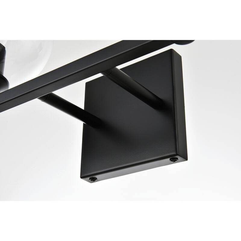 Felz 1 Light Black and Clear Bath Sconce