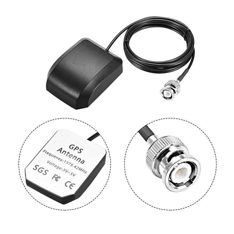 GPS Active Antenna BNC Male Plug 34dB Magnetic Mount 3 Meters Wire L - 34dB L 3.0M/9.8Ft