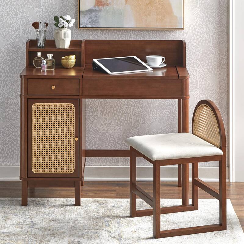 Lifestorey Bayview Rattan Vanity Set