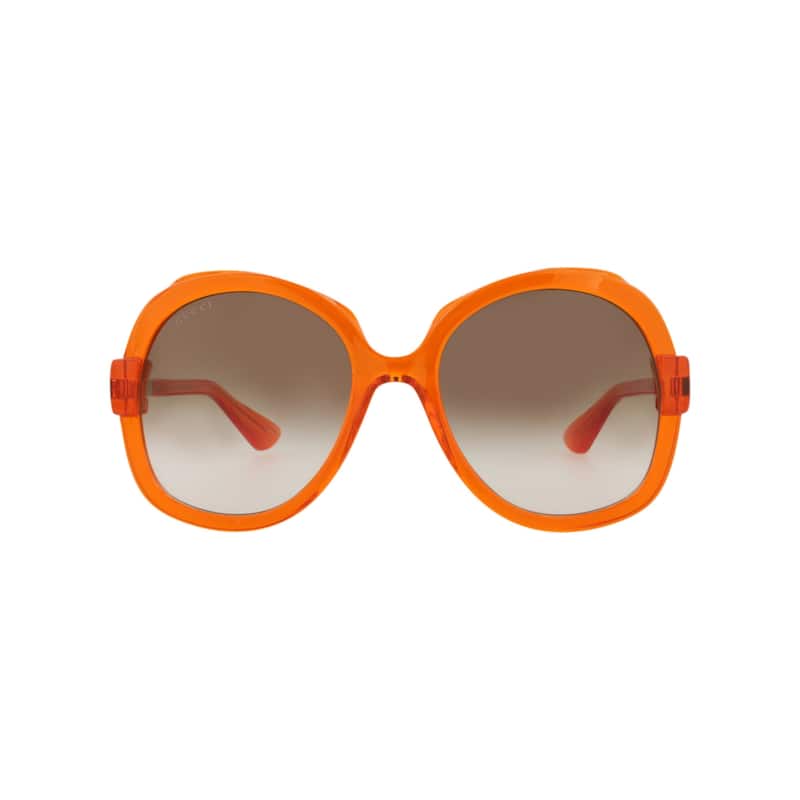 Gucci Round-Frame Injection Sunglasses - Orange Orange Brown - Orange - Brown Lens
