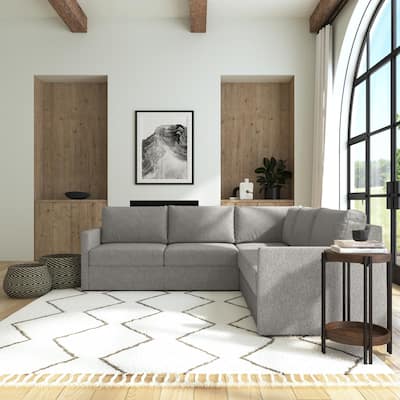 Flex Gray Fabric 5-Seat Sectional with Narrow Arm - 103" x 37" x 103"