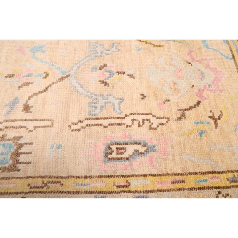 ECARPETGALLERY Hand-knotted Modern Oushak Beige Wool Rug - 3'1 x 15'11
