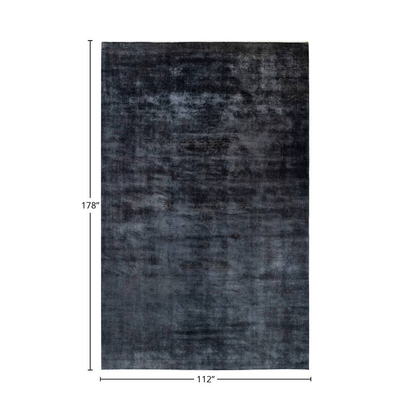 Overton Handknotted Wool Vintage Inspired Contemporary Overdyed Gray Area Rug - 14' 10" x 9' 4"