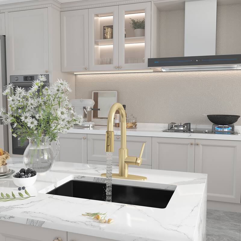 3-Function Single Handle Pull Down Sprayer Kitchen Faucet