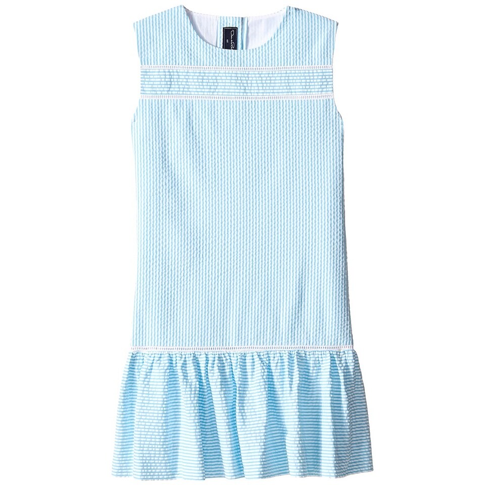 Shop Oscar De La Renta Baby Girls Striped Seersucker Dress Size