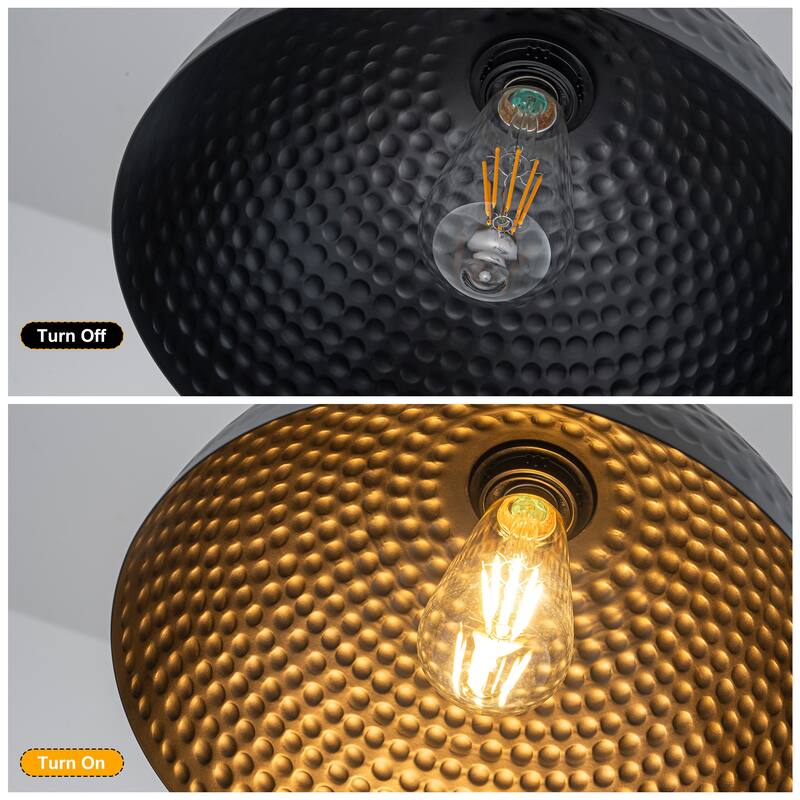 Starsky Modern 11.81in./15.75in.Dome Pendant Light with Hammered Shade