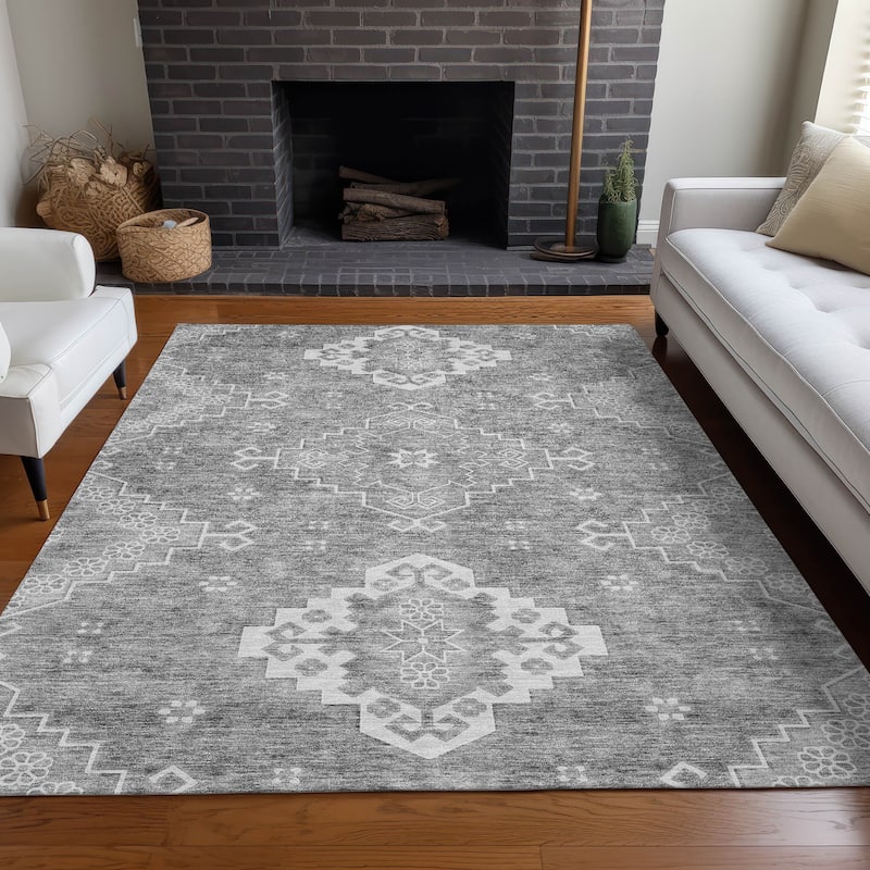 Premium Washable Super Soft Boho Global Mayfield Rug - Gray - 5' x 7' 6" - Rectangle