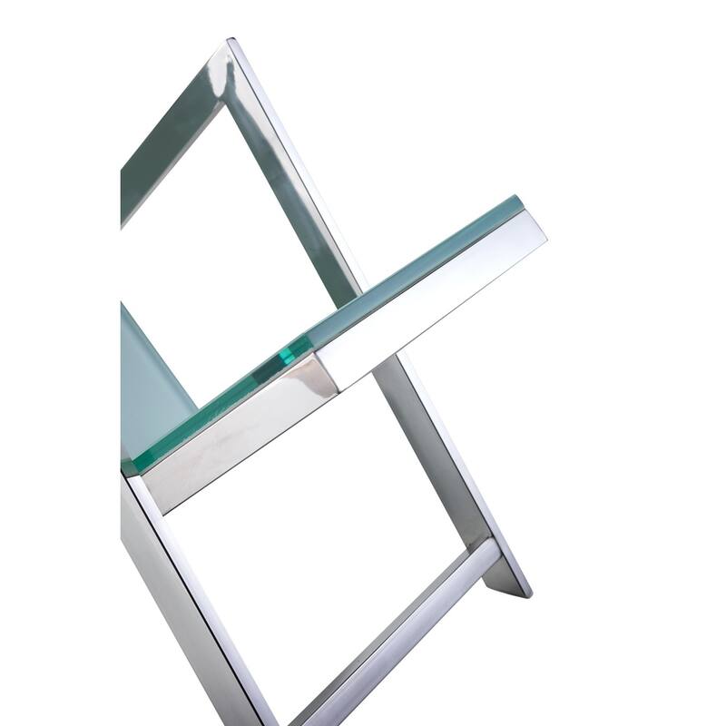 Pasargad Home Luxe Glass & Steel Magazine Holder