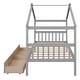 preview thumbnail 23 of 21, Twin Size Wooden House-Shaped Bed with Built-In Drawers for Creative and Organized Kids' Bedrooms