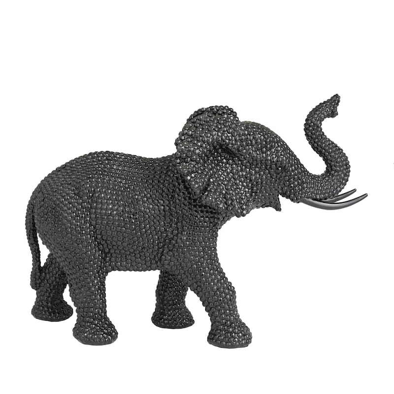 Polystone Elephant Decorative Sculpture - Black - Roche River Decor