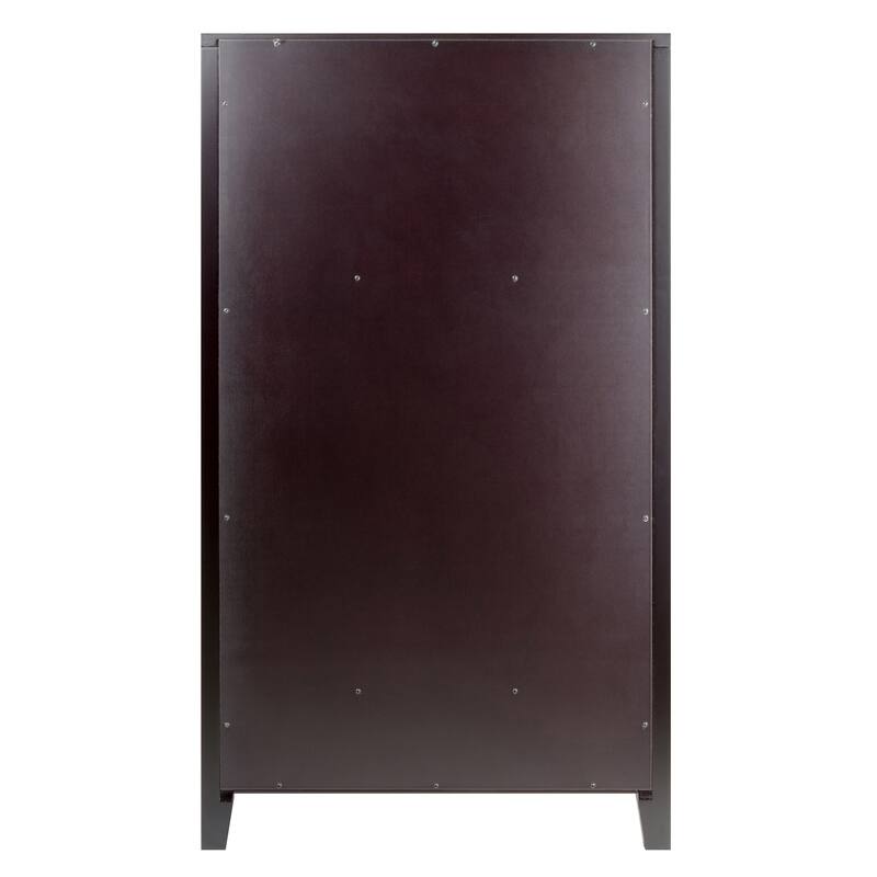 Wooden Wine Cabinet with Glass Door and X Panel for 28 Bottle Storage - 22.64 x 15.75 x 40 inches