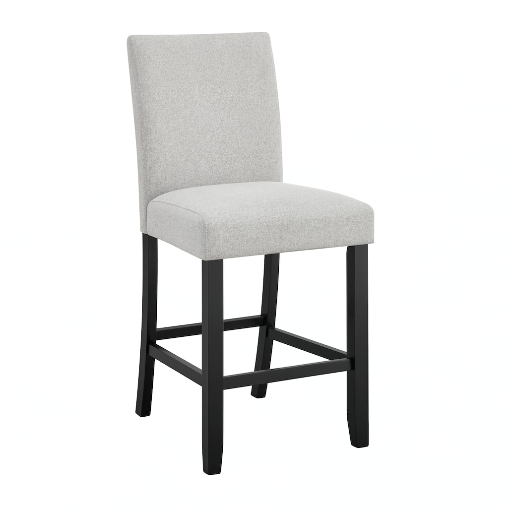 Upholstered Dining Chair 2pc Set Black Grey