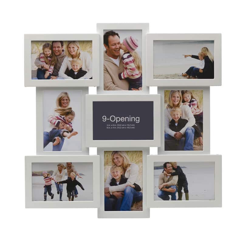 Melannco 9-Opening White Collage Photo Frame, 18 Inch