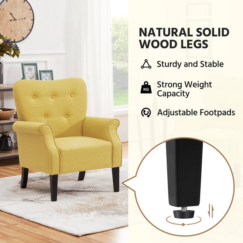 Yaheetech Modern Polyester Fabrics Upholstered Accent Chair Single Sofa for Living Room