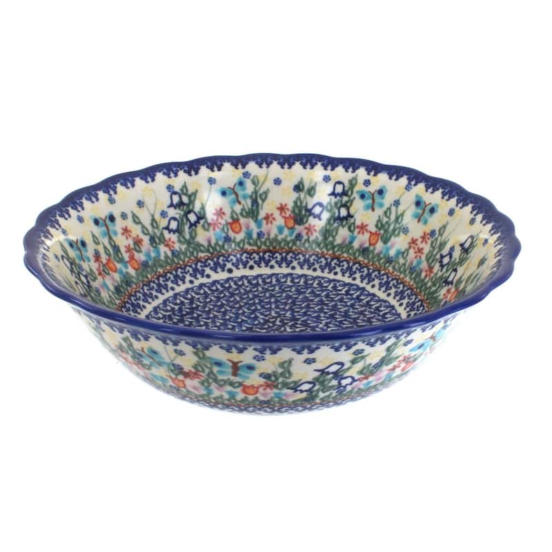 Blue Rose Polish Pottery 204 Vena Large Serving Bowl
