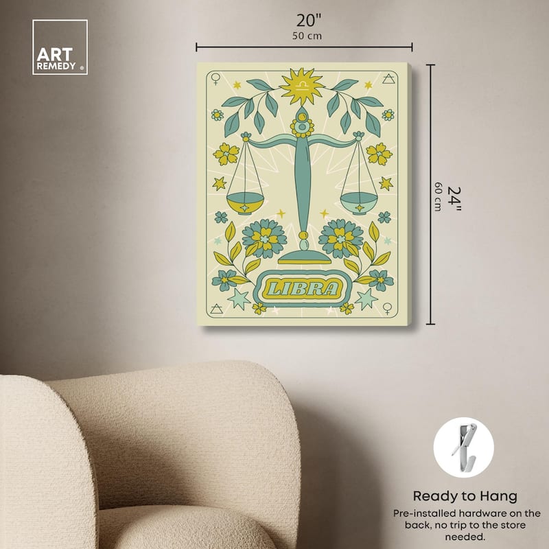 Libra Stars Card Canvas by Art Remedy, Gallery Wrapped