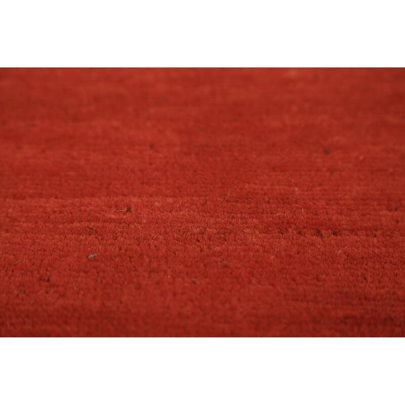 Orange Gabbeh Modern Oriental Rug Hand-Knotted Wool Carpet - 5'0" x 6'5"