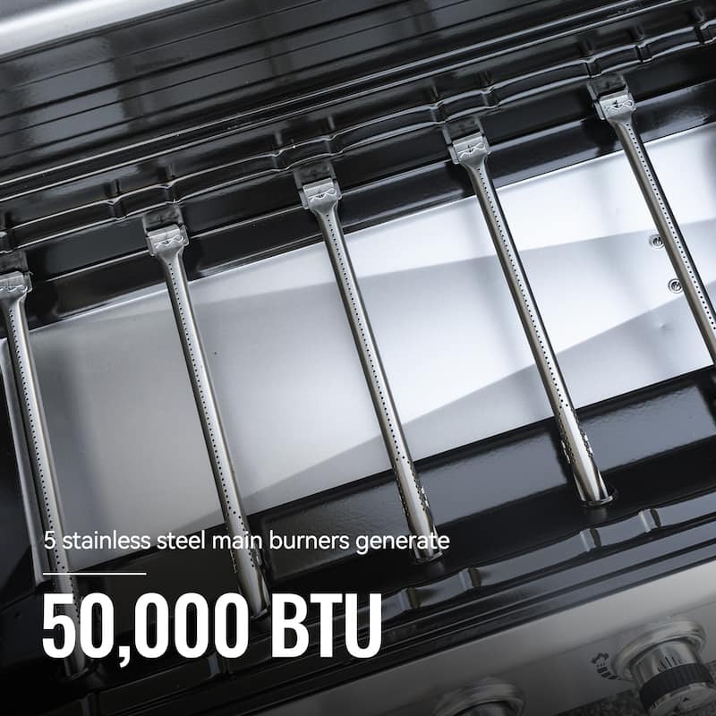 Royal Gourmet 6-Burner Cabinet Style Grill Gas Grill with Sear & Side Burner, 74000BTU, Olive Green