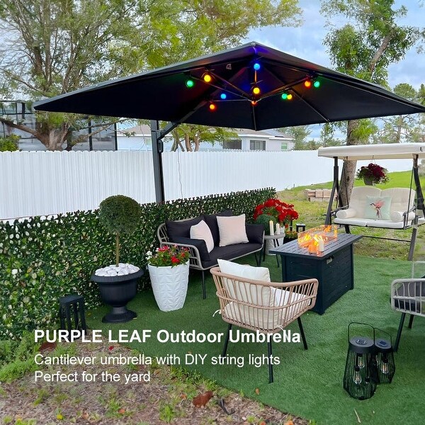 PURPLE LEAF Sturdy Heavy duty Patio Cantilever Offset Umbrella with 360 degree Rotation On Sale Bed Bath Beyond 37496741