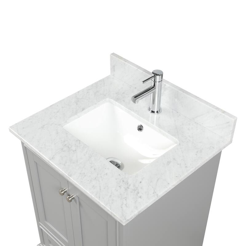 Blossom Copenhagen 24" Bathroom Vanity with Marble Top, Sink & Mirror