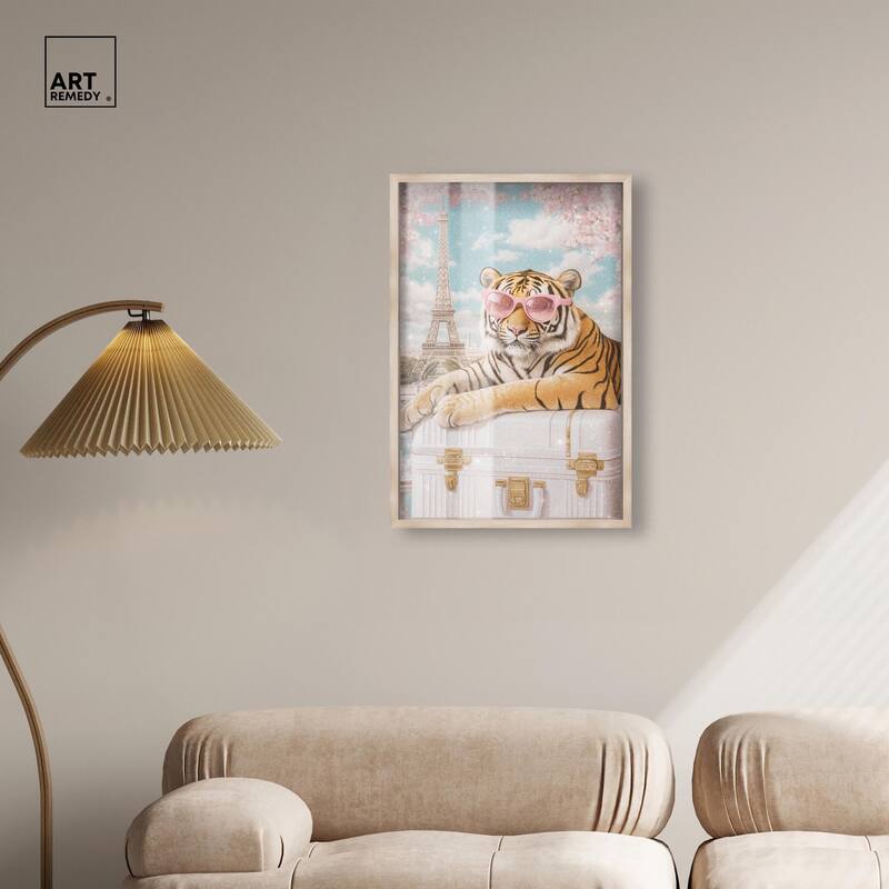 Tiger Luggage Paris Shadowbox by Art Remedy