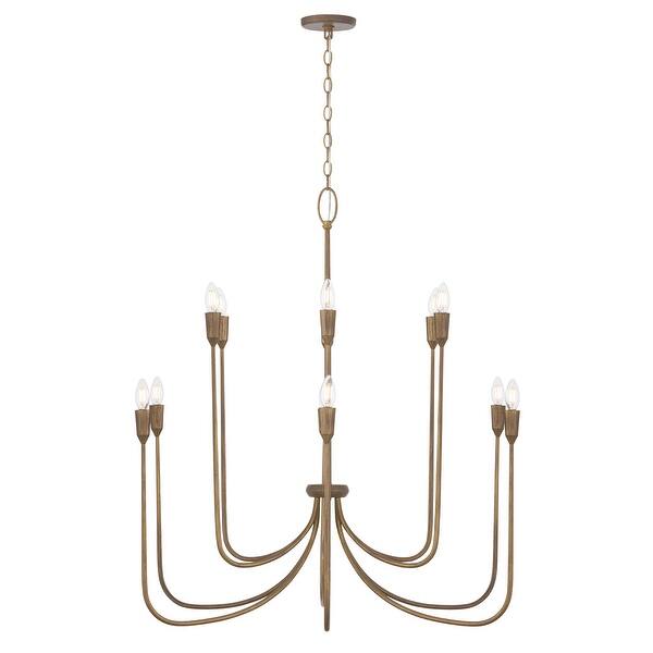 slide 2 of 5, 40" W x 38" H 12-Light Chandelier in Mystic Bronze - 40"W x 39"H