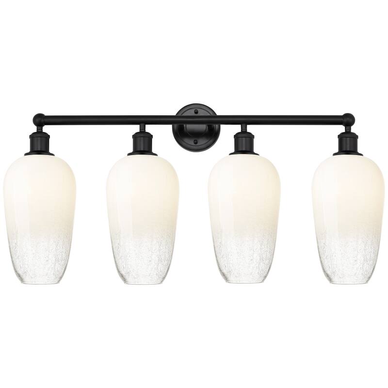 Innovations Lighting Endless Possibilities Edison - Brookhaven Flute - 4 Light 34" Bath Vanity Light - Matte Black/Opal