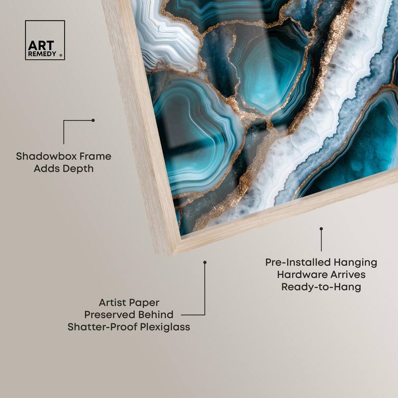 Teal Tectonic I Shadowbox by Art Remedy