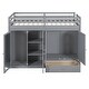 preview thumbnail 4 of 18, Gray Twin Size Solid Wood Loft Bed with Drawer and Wardrobes