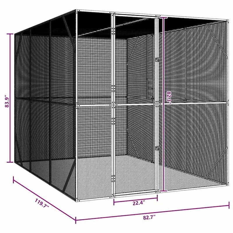vidaXL Bird Cage Anthracite Galvanized steel