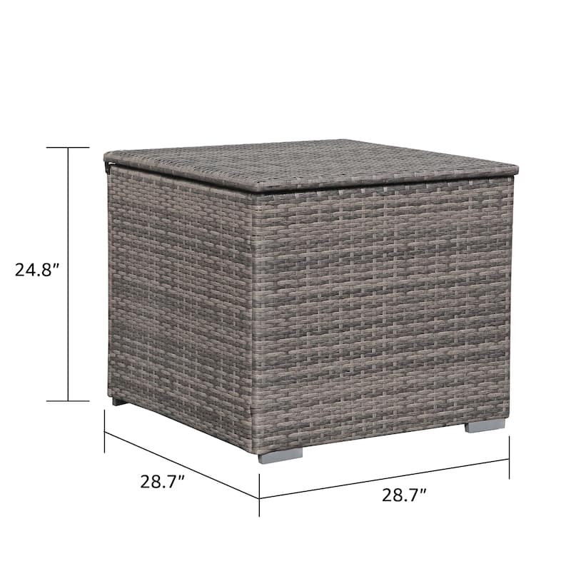 Outdoor Wicker Storage Box 90 Gallon Resin Deck Box