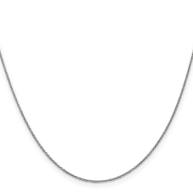 Curata 14k White Gold Solid 0.8mm Polished Cable Chain Necklace Options: 16 18 20 22 24