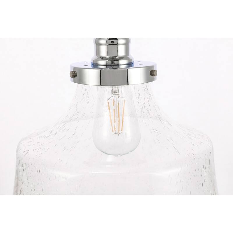 Klyle 1-Light Clear Bubble Glass Flush mount