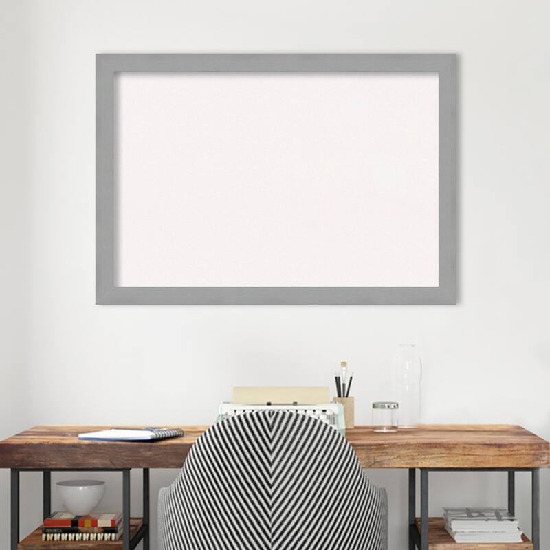 Brushed Framed White Corkboard Bulletin Board
