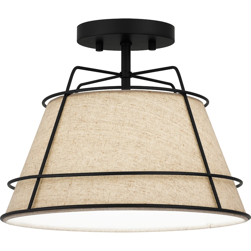 Quoizel Semi-Flush Mount 1-Light Semi-Flush Mount in Matte Black