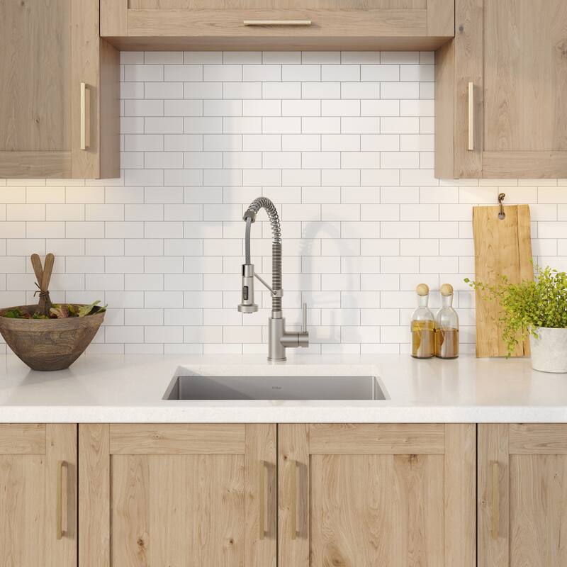 Kraus 3-in-1 Set Undermount Kitchen Sink, Pulldown Faucet, Dispenser