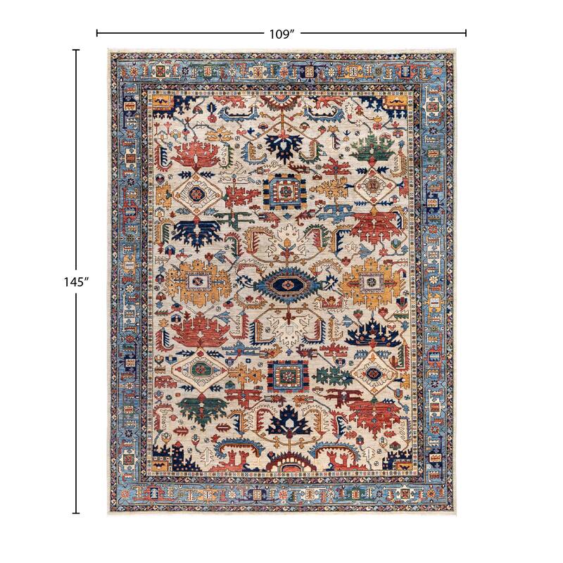 Serapi One-of-a-Kind Hand-Knotted Area Rug - Ivory - 9' 1" x 12' 1"